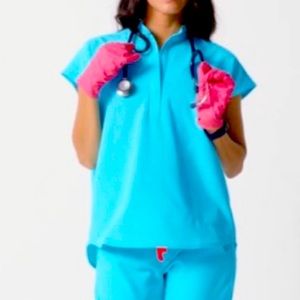 Figs neon blue rafaela top M